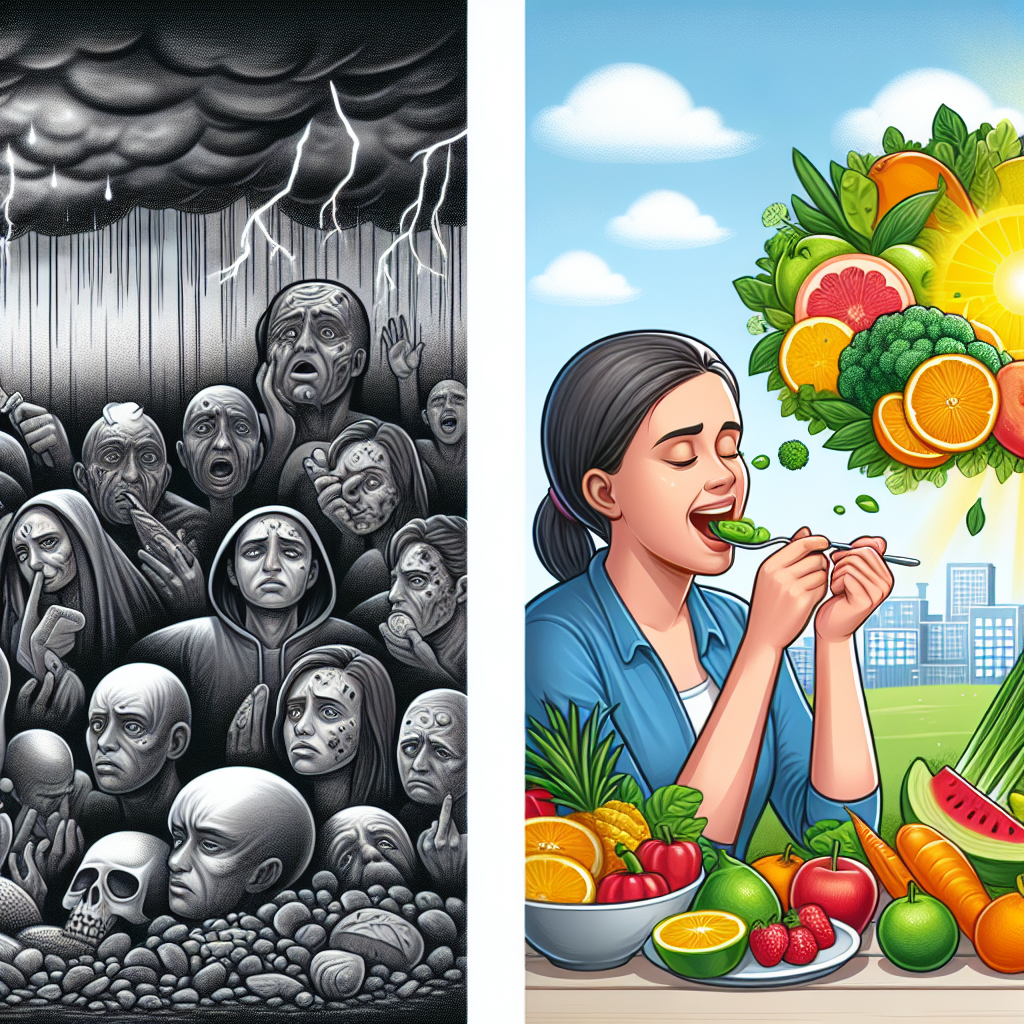 Contrast between depression and a healthy lifestyle